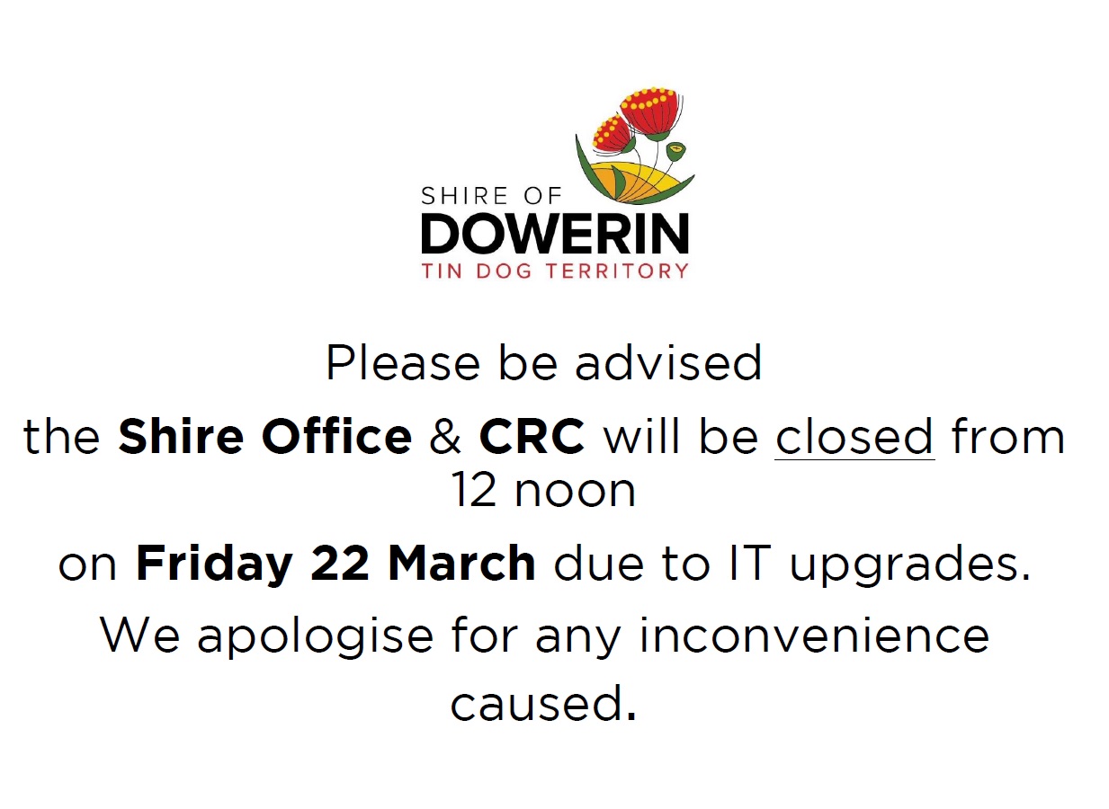 Public Notice - Closure of Shire and CRC Offices
