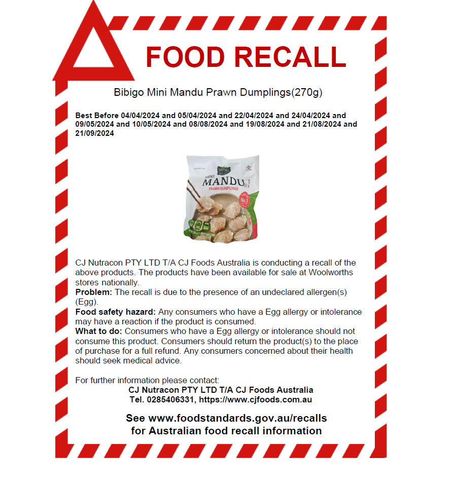 Public Notice - Food Recall